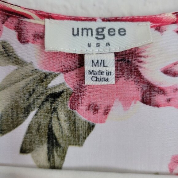 Umgee Floral Open Front Kimono Cardigan Crocheted Trim Feminine Cover Up Boxy - Picture 7 of 8